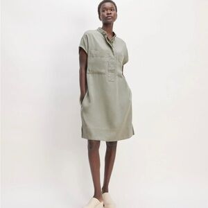 Everlane The Tencel Easy Workwear Dress MIDI Olive Green
